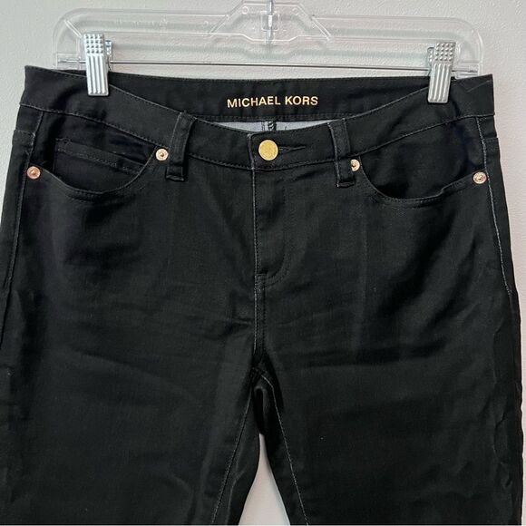 Michael Kors Black With Gold Accent Skinny Jeans Size 4 - Picture 3 of 9